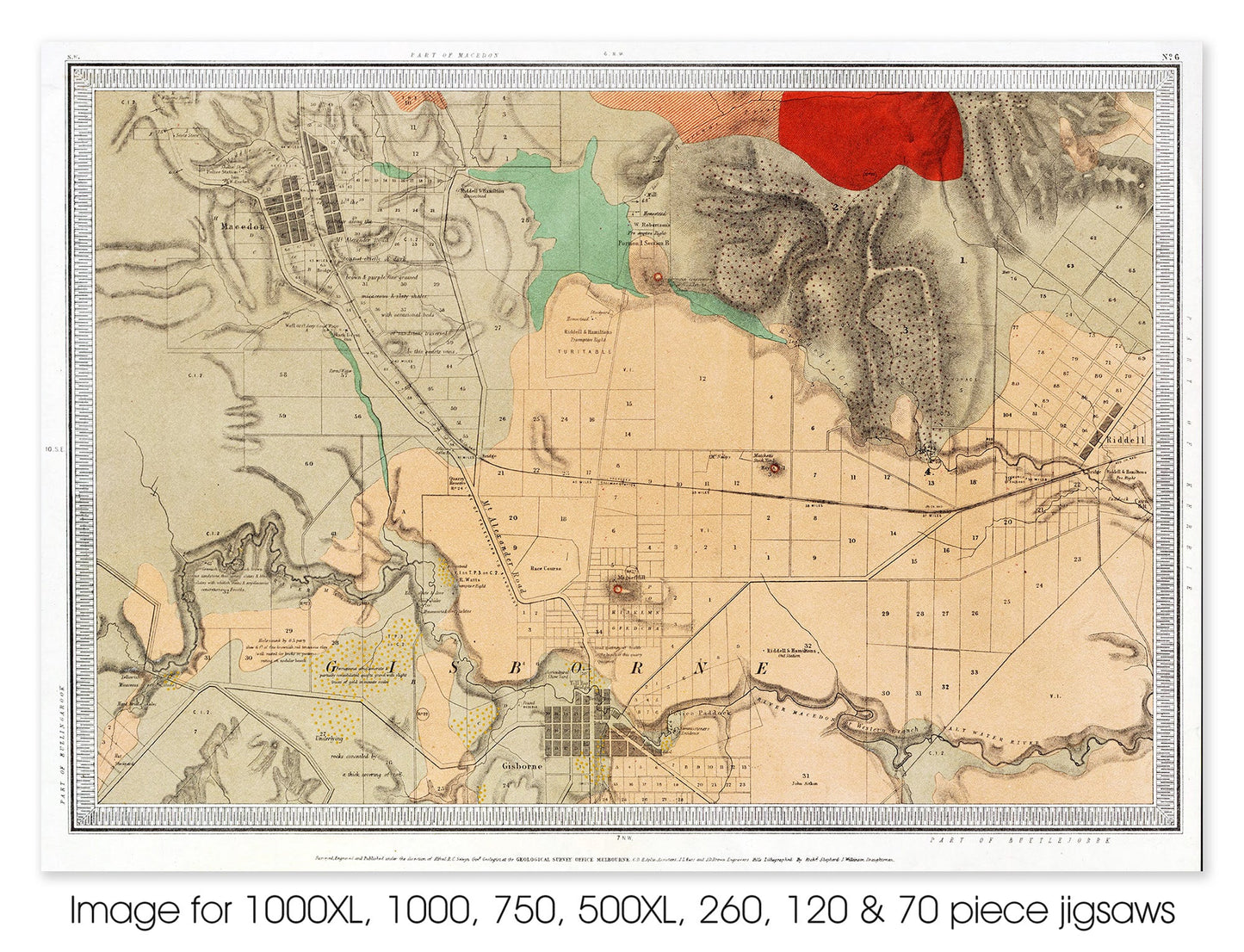 Macedon & Gisborne Geological Survey, circa 1868